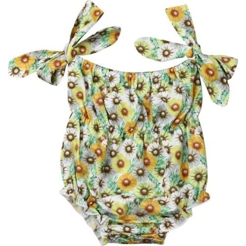 2019 Summer Fashion Baby Rompers Sleeveless Baby Girls Rompers Newborn Floral Print Kids Jumpsuits Sling Girls Playsuit Dopship