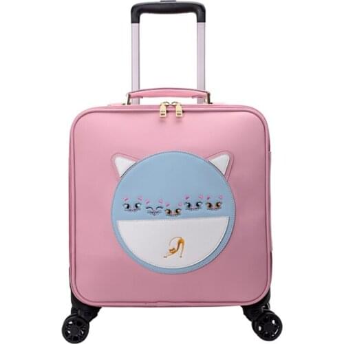 Hot!2019 New Travel Suitcase,students school Rolling Luggage,Women cute pink Trolley Travel bag,girl trolley luggage with wheel
