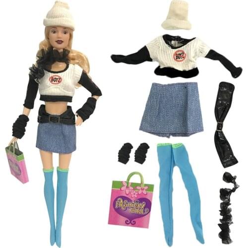 NK 2021 One Set Doll Clothes Fashion Coat Winter Clothes Shoes Gloves For Barbie Accessories Doll Best Gifts Girls 3X