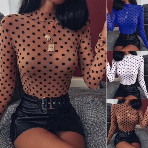 Fashion Women Mesh Sheer T-shirt See-through Turltneck Long Sleeve Tee Tops Summer Autumn Ladies Slim Sexy Club Shirts Female