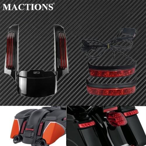 Motorcycle LED Turn Signal Running Brake Light Rear Fender Extension Fascia For Harley Touring Street Glide Road Glide 2014-2020