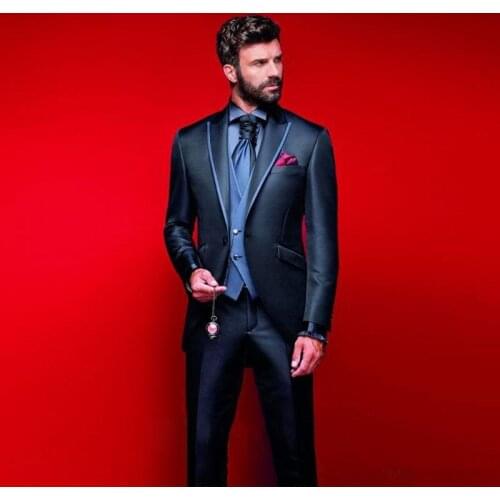 New Arrival One Button Groomsmen Peak Lapel Groom Tuxedos Men Suits Wedding/Prom Best Man Blazer ( Jacket+Pants+Vest+Tie)A148