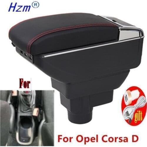 For Opel Vauxhall Corsa D Armrest For Opel Vauxhall Corsa D Arm Rest Dual Layer Storage Box Decoration Car Styling