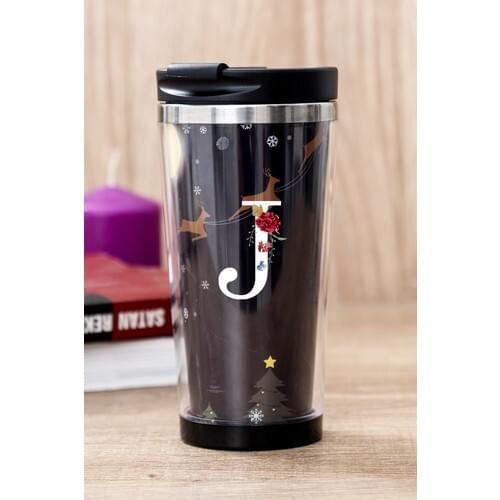 Gift Shop J Letter Christmas Thermos Cup