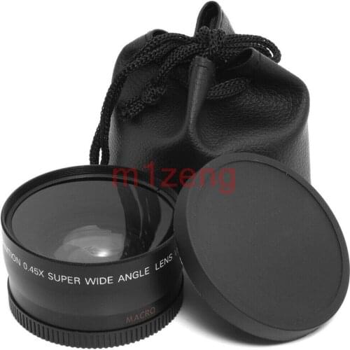 0.45x 58mm Wide Angle with Macro Conversion LENS for canon 60d 80d 90d 600d 550d 500d 58mm camera black