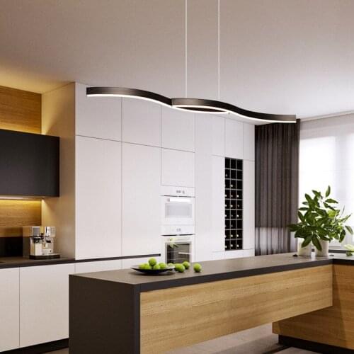 Modern Led Pendant Lights for Living Dining Room Kitchen Black/White Lustre Handing Pendant lamp Minimalism Indoor Lighting