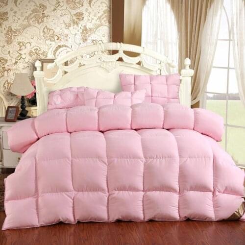 Printed Thicking Autumn Winter 100% Goose Down Filling Comforters Cotton White Queen King Size Quilt Duvet Ventitation lithe