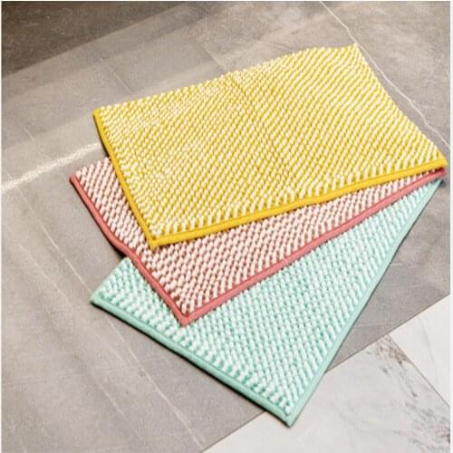 Chenille Knitting Carpet Non-slip Ventilation Water-absorption Rectangle Solid Living Room Tea Table Bedroom Ground Mat