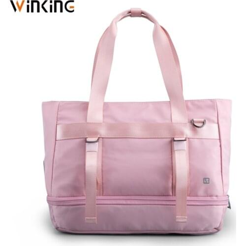 Winking Women Lady Shoulder Bag &Handbag 2020 New Original Design Folding Gym Sport Bag Waterproof Girls Travel Bag w/ Shoe Bag