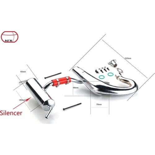 DTT 1/5 rc parts engine pipe , LT KM-X2 Losi 5IVE-T Pipe,exhaust tuning pipe with NEW silencer