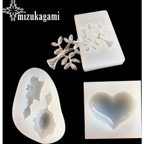 1pcs UV Resin Jewelry Liquid Silicone Mold Tree/Heart Mini Combs Mirror Charms Molds For DIY Intersperse Decorate Making Jewelry