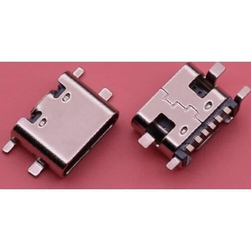 10Pcs/Lot Micro Usb Jack 3.1 Type-C 6Pin Smd4 Female Connector For Mobile Phone Charging Port Socket