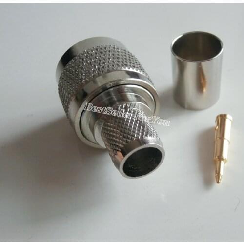 10Pcs N-Type Crimp Plug Male Cable Straight RF Connector For LMR400 RG8 RG213 RG214