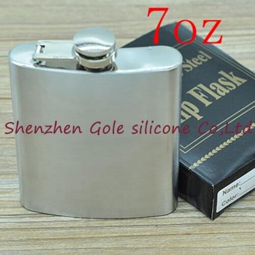 100pcs 7oz Stainless Steel Pocket Flask Russian Hip Flask Male Small Portable Mini Shot Bottles Whiskey Jug Small Gifts For Man