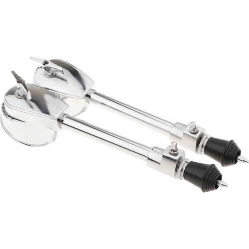 2Pieces Metal Chrome Plated Drum Stand Support Keep Drum Stable for Musical Instrument Parts