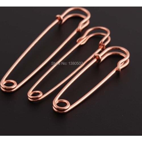 20pcs/lot Rose Gold Color 64/75/89mm Brooch pins Safety Pins for Women Earring Decoration Sewing Tool