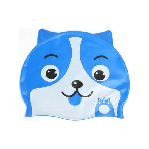 2020 Kids Cartoon Bear Silicone Swimming Cap Swim Pool Beach Protect Ears Hair Bathing Hat For Boys Girls Cute Swim Cap