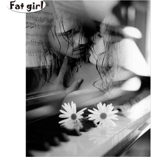 5D Mirror kiss Diamond Painting Couple embroidery Mosaic Black and white photo diy cross stitch Rhinestone wholesale decor