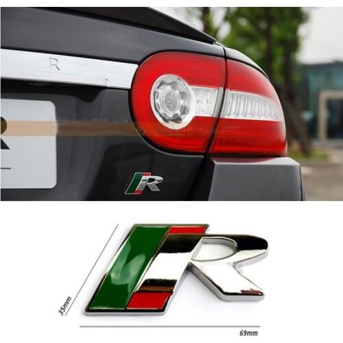 6.9*3.5cm Zinc Alloy auto 3D R Emblem Badge Car body sticker Car Rear Decoration Sticker For Jaguar XF XJ XK
