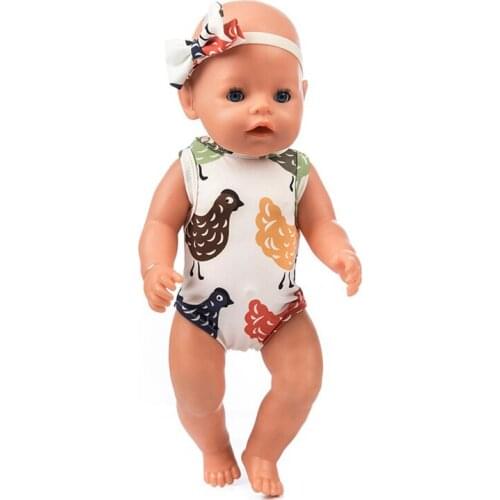 Doll Clothes Accessories Born Baby Fit 18 inch 40-43cm Spring and Summer Doll Hayi Clothes Suit For Baby Birthday Festival Gift