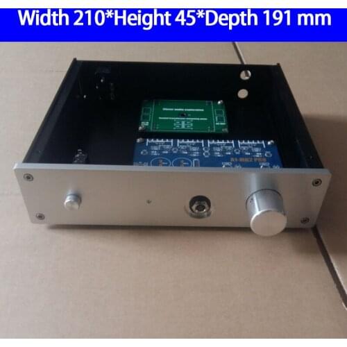 KYYSLB 2104 210*45*191mm Aluminum Amp Amplifier Chassis Box House DIY Enclosure with Feet Knob Switch Case Shell