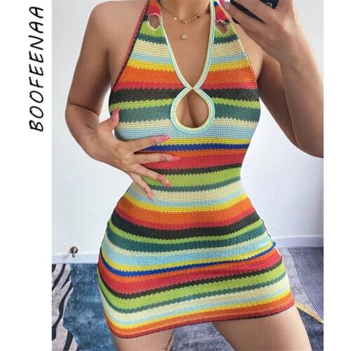 Летние платья в полоску BOOFEENAA China At AliExpress