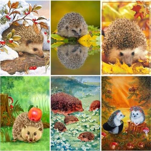 DIY Lovely Hedgehog 5D Diamond Painting Full Round/Square Rhinestone Mosaic Diamante Embroidery Cross Stitch Wall Art Best Gift
