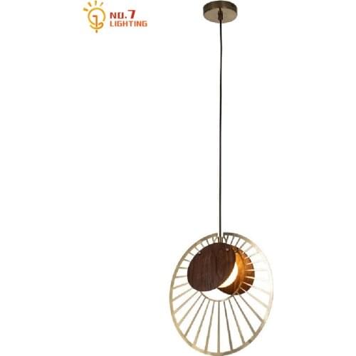 Nordic Designer Restaurant Metal Wood Pendant Light Art Decor Home Led Light Fixture Bar Bedside Bedroom Living/Dining Room Cafe