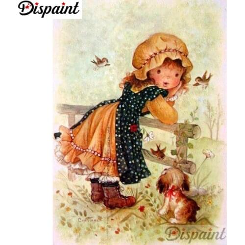 Dispaint Full Square/Round Drill 5D DIY Diamond Painting "Cartoon girl" 3D Embroidery Cross Stitch Home Decor Gift A18403
