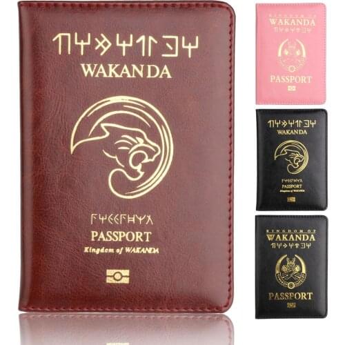 TRASSORY Best Wakanda Forever Black Panther Leather Passport Holder Case Light Weigt Travel Accessories Wallet Passport Cover