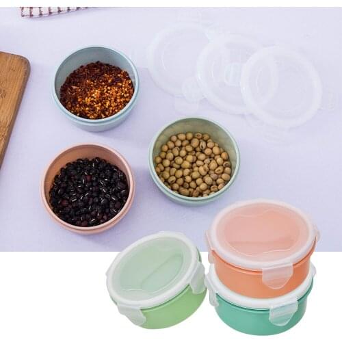 Lunch Box 10*10*5cm Mini Sealed Crisper Box Round Seal Box Plastic Grains Sorting Container
