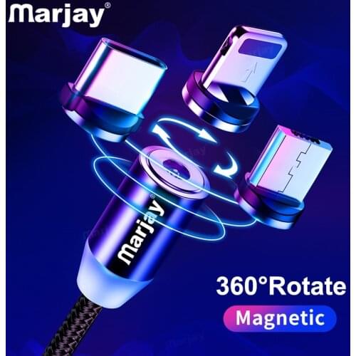 Marjay Magnetic Cable Fast Charging Micro USB Type C Cable For iPhone Samsung Xiaomi Mobile Phone Magnet Charger USB Cord Wire