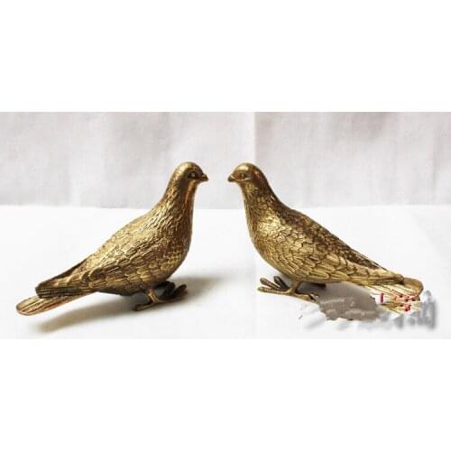 A copper bronze desk living room decoration decoration dove crafts jade crafts Square edge animal