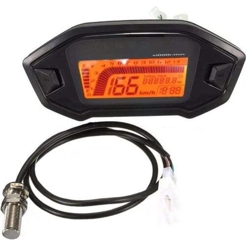 Motorcycle Digital Odometer Speedometer Tachometer KMH MPH 14000RPM Gear Dirt MotorBike 1,2,4 Cylinder