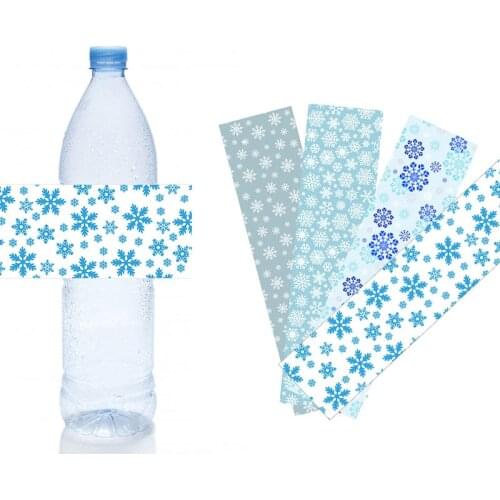 10pcs Happy Birthday Jungle Safari Water Bottle Label Snowflake Frozen Water Bottle Stickers Party Decoration Baby Shower Kids