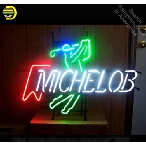 Neon Sign for Michelob Ultra Play Golf neon bulb Sign Beer Bar Pub Neon lights Sign glass Tube Iconic Advertise Night Light
