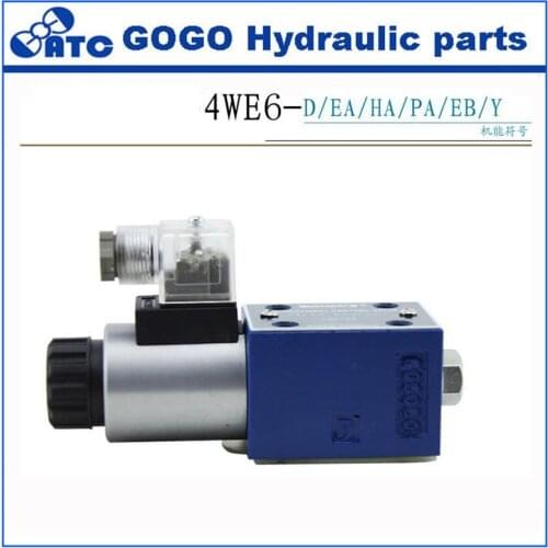Low price hydraulic solenoid valves 4WE6 Single coil solenoid directional valve with self-locking emergency push rod