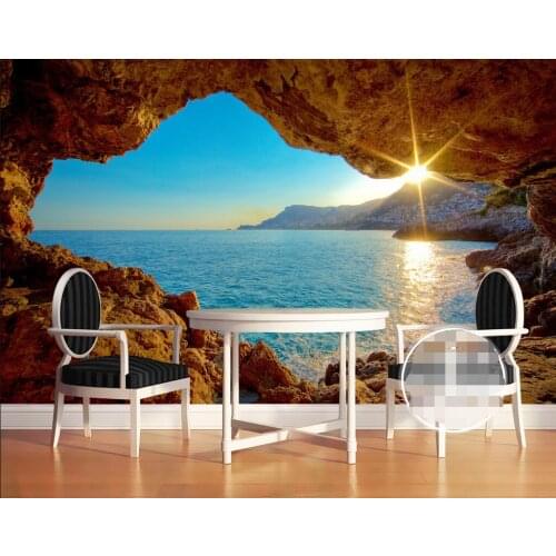 Beibehang Custom wallpaper mural seascape reef sunset landscape background wall home decoration living room bedroom 3d wallpaper