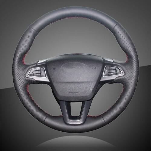 Auto Braiding On The Steering Wheel Cover for Ford Focus 2015-2018 Kuga 2016-2019 C-MAX (Grand C-Max) 2015-2020 Ecosport Car