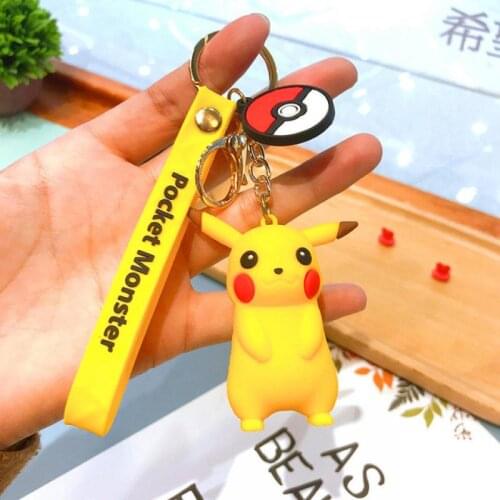 Pokemon Pikachu Toy Figures Cartoon Keychain Pendant Pokemon Go Pikachu Toys Anime Key Chains Takara Tomy Children Gift Toys