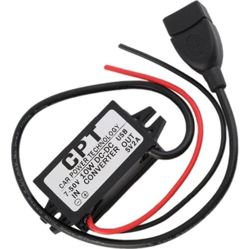 DC 7-50V to 5V 2A USB Female Step Down Converter Regulator Waterproof For Car With Overload Low Voltage Protection Hot