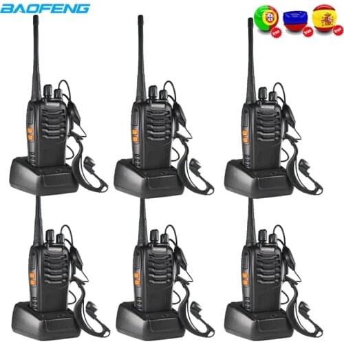 High Quality 6pcs Baofeng BF-888S Walkie Talkie 400-470MHz UHF BF888S Handheld Two Way Ham Radio HF Transceiver CB Intercom