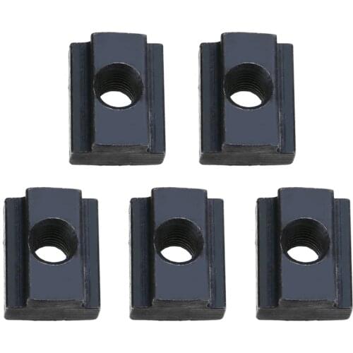 Durable 5Pcs Black Oxide Finish T Slot Nuts M6/8/10 Threads T-slots In Machine Tool Tables High Strength Hardness T Slot Nuts