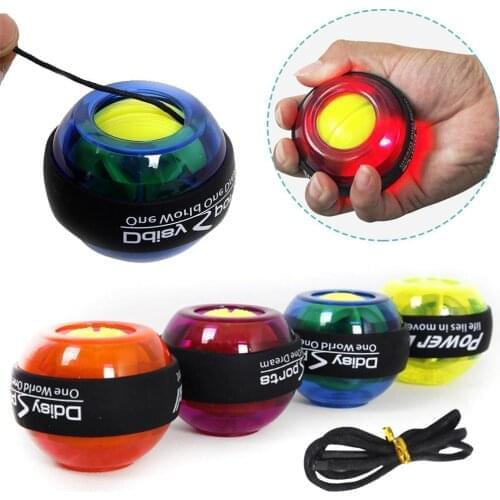 Rainbow LED Muscle Power Ball Wrist Ball Trainer Relax Gyroscope PowerBall Gyro Arm Exerciser Strengthener Fitness Equipments