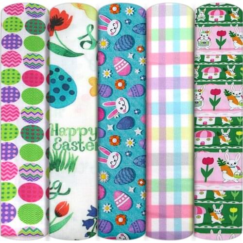 Happy Easter Egg Rabbit Polyester Cotton Sewing Quilting Fabrics Needlework Material DIY Handmade Cloth,c13867