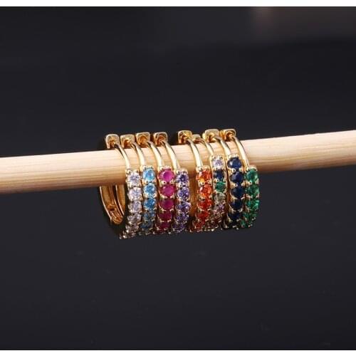 1Pc Colorful Zircon Hoop Earrings For Women Girls Ear Buckle Tragus Nose Piercing Earrings Cartilage Body Jewelry 2021 Trend