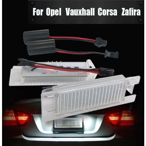 2pcs LED License Plate Lights Number Lamp for Vauxhall Opel Astra H J Corsa C D Insignia Tigra B Twintop Vectra C Zafira B OPC