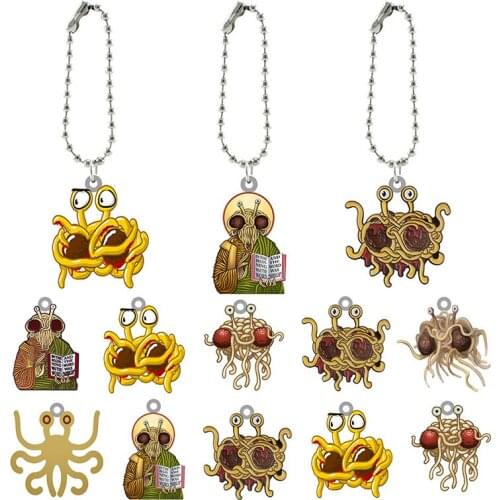 TAFREE Personalized Pasta Monster Tasteful Multi-Style Keychain Acrylic Doll Keychain Boys and Girls Fashion Jewelry