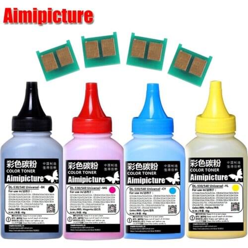 4 Color Toner Powder + 4 PCS Toner Chip CE410A 410A 410A CE411A CE412A CE413A For HP 300 color M351 M375nw 400 color M451 powder