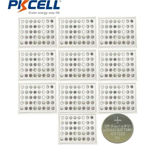 Wholesale Bulk Lot 400Pcs PKCELL CR1220 3V Lithium Battery BR1220 ECR1220 DL1220 Button Coin Cell Batteries For Watch Toy Remote